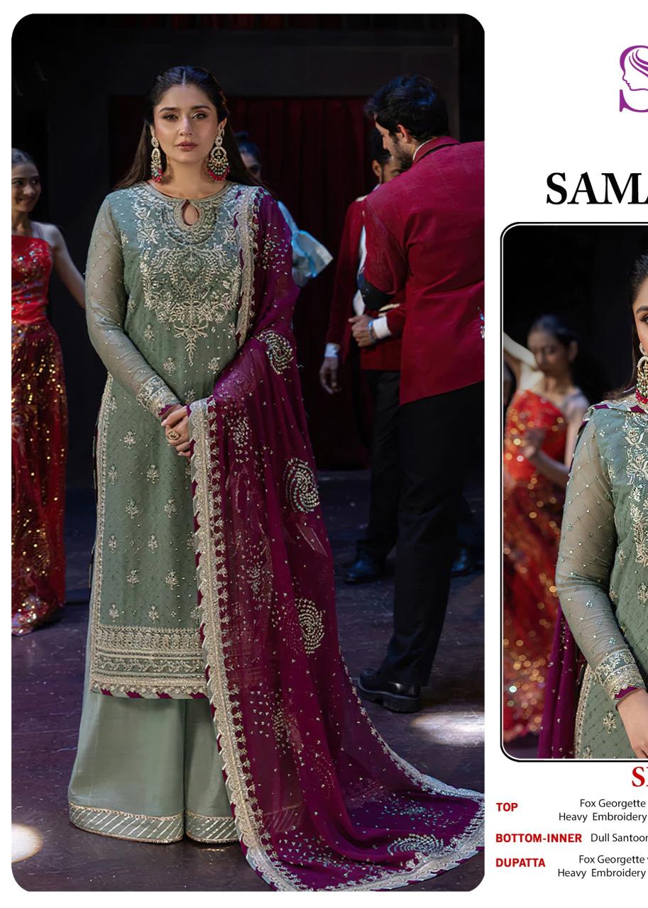 Sajida samaira vol-3 georgette long salwar suits collection wholesale