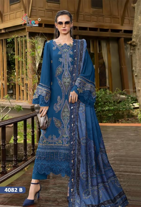 Shree Mariya B 4082 A To D Chiffon Dupatta Salwar suit manufacturers in Kolkata