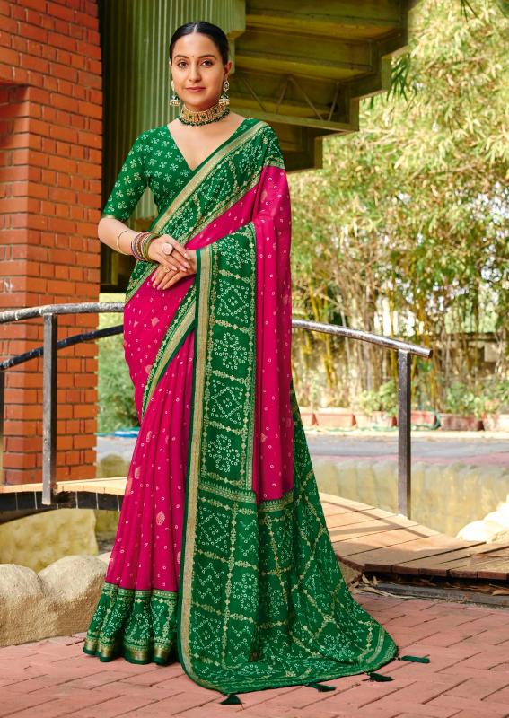 Shubh shree pachedi-2 bandhani vastra sarees  