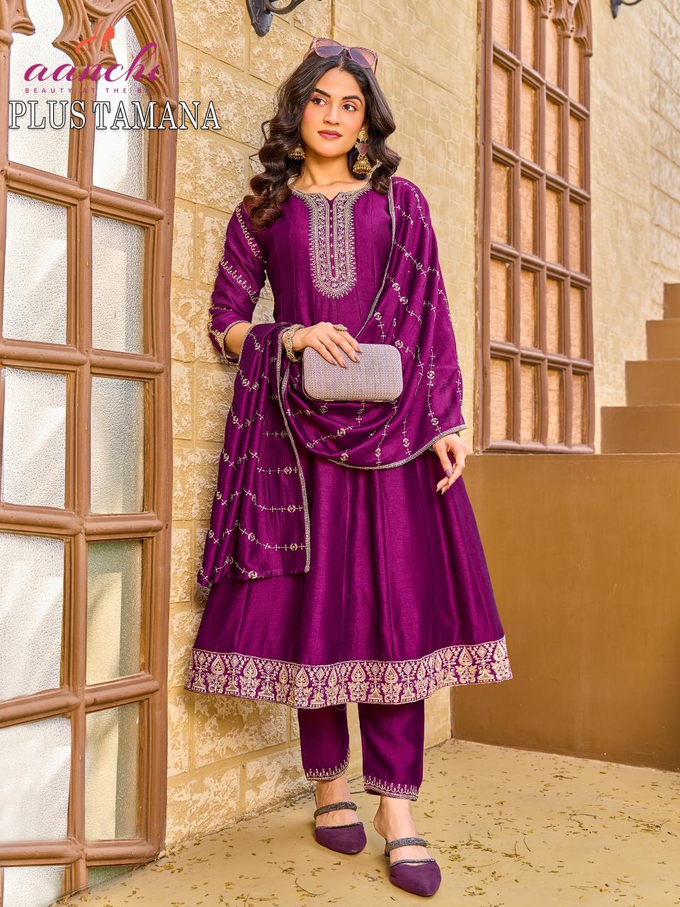 Aanchi plus tamana anarkali ladies kurtis wholesaler in delhi 