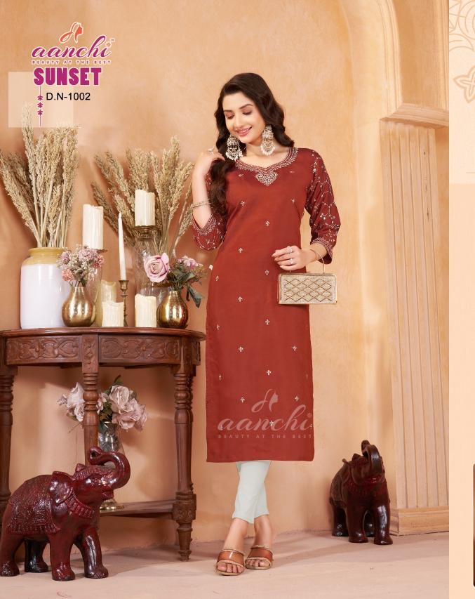 Aanchi sunset kurti wholesalers in ahmedabad 
