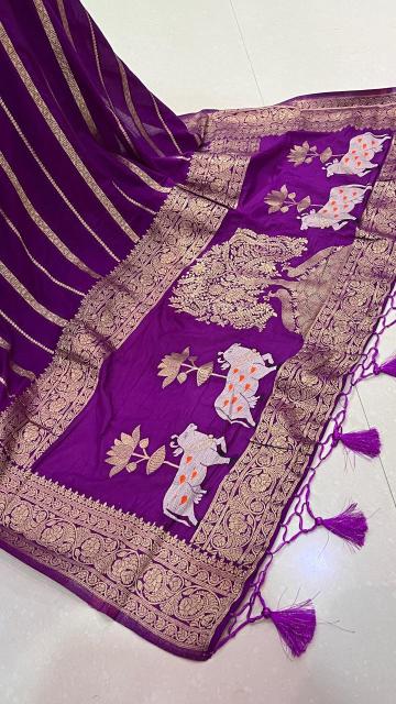 Akshara pichwai georgette silk wholesale saree factory 