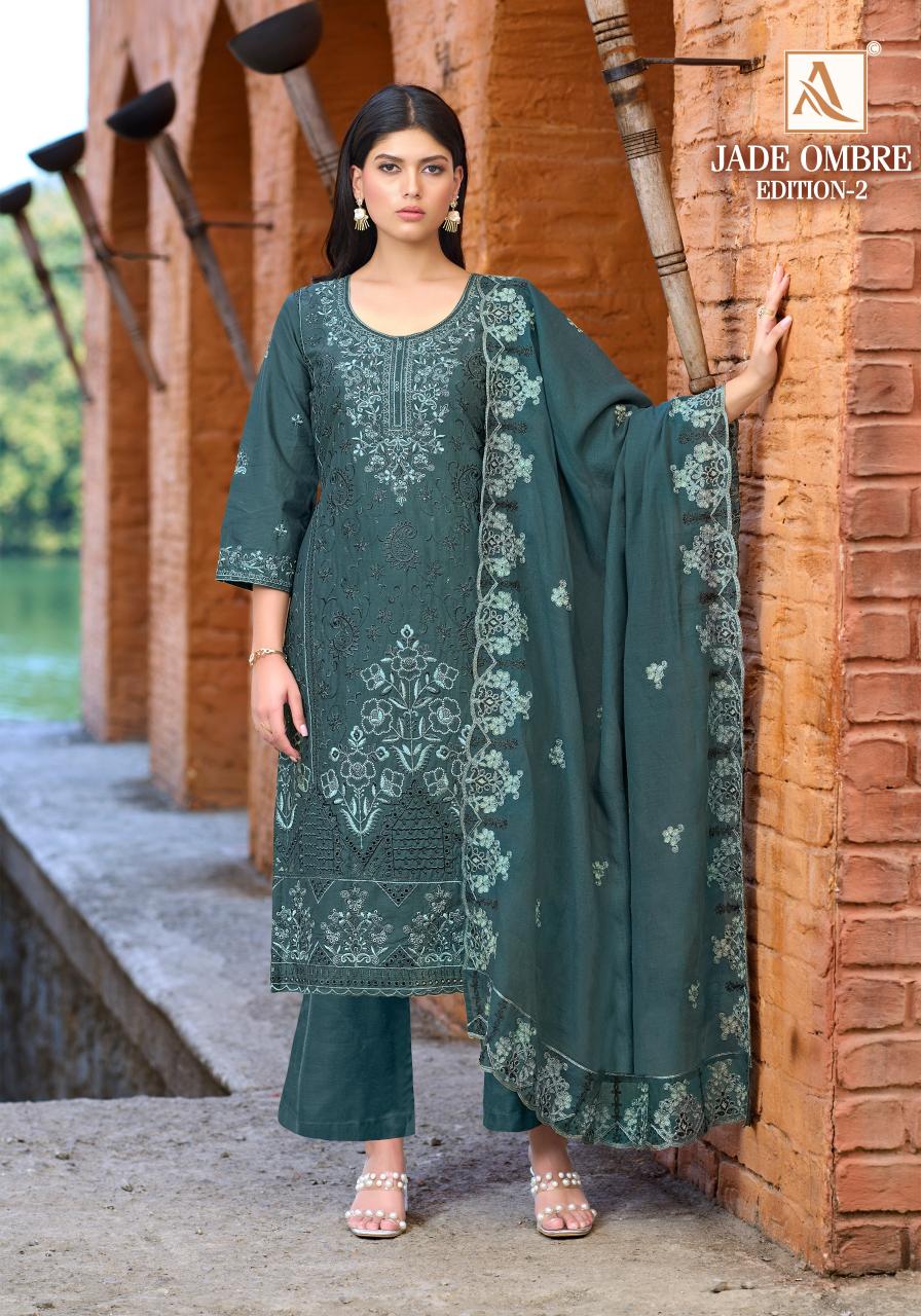 Alok suit jade ombre-2 wholesale dress materials in bombay 