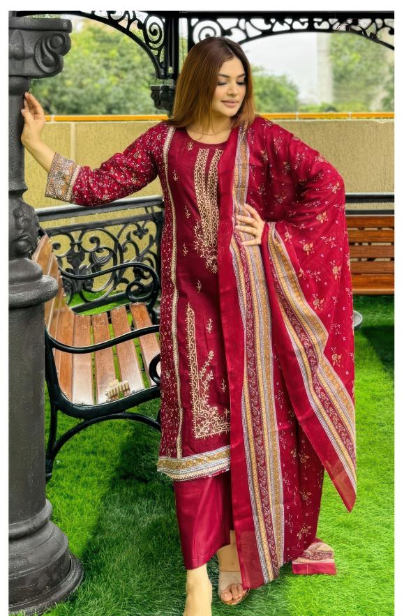 Alzohaib Az 1368 A To C Chiffon Dupatta Salwar Kameez exporters in hydrabad