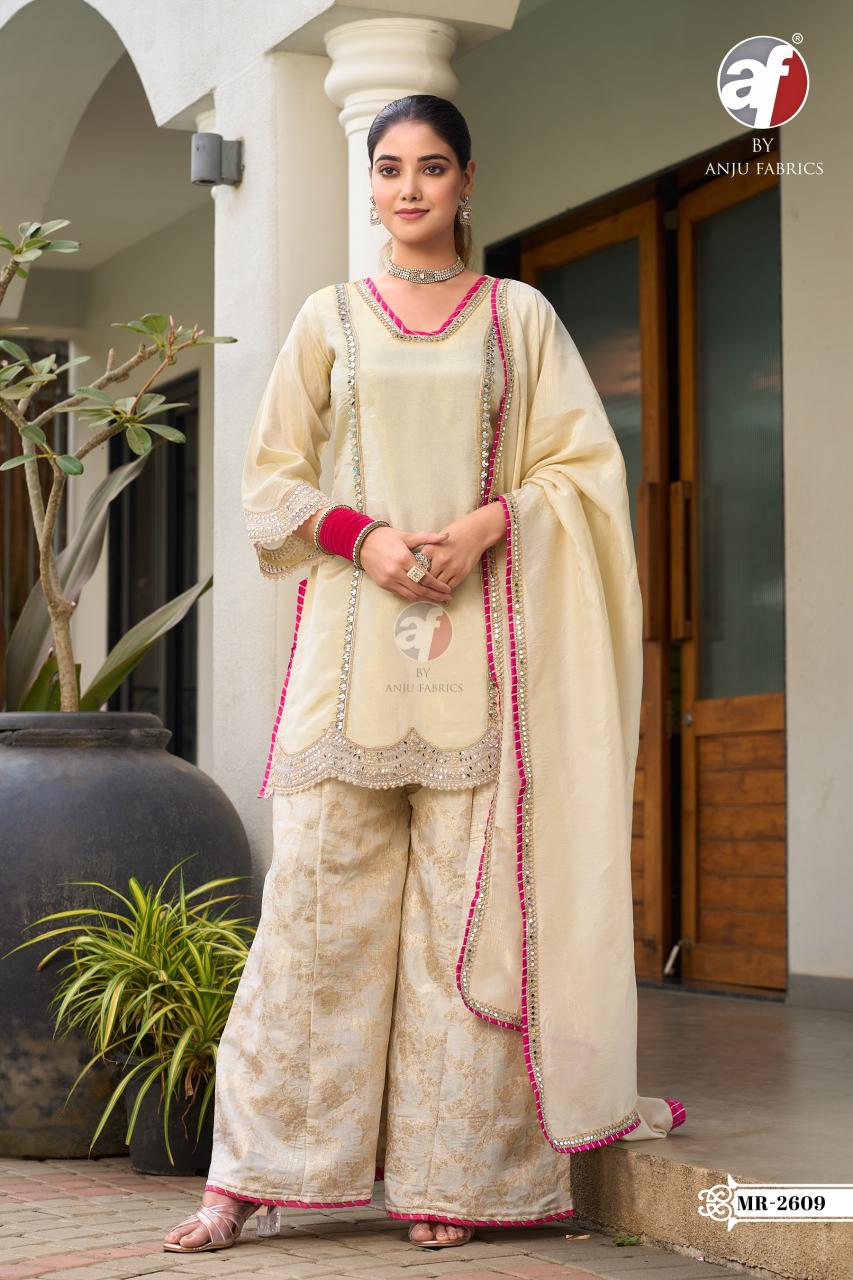 Anju fabrics d.no MR 2609 silky cotton salwar suits in wholesale price 
