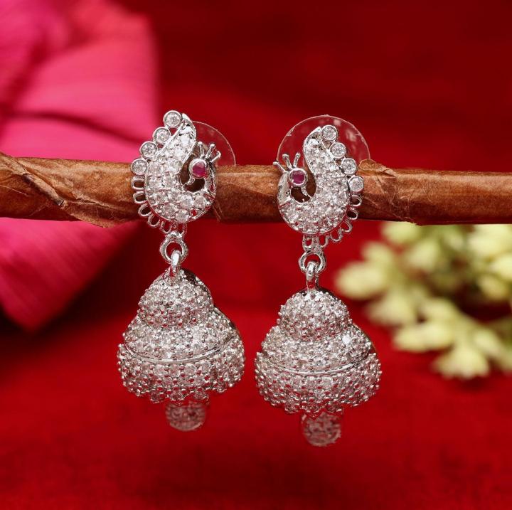 Anti tarnisha ad silver jumkha earrings 1294 Artificial jewellery market in Gujarat
