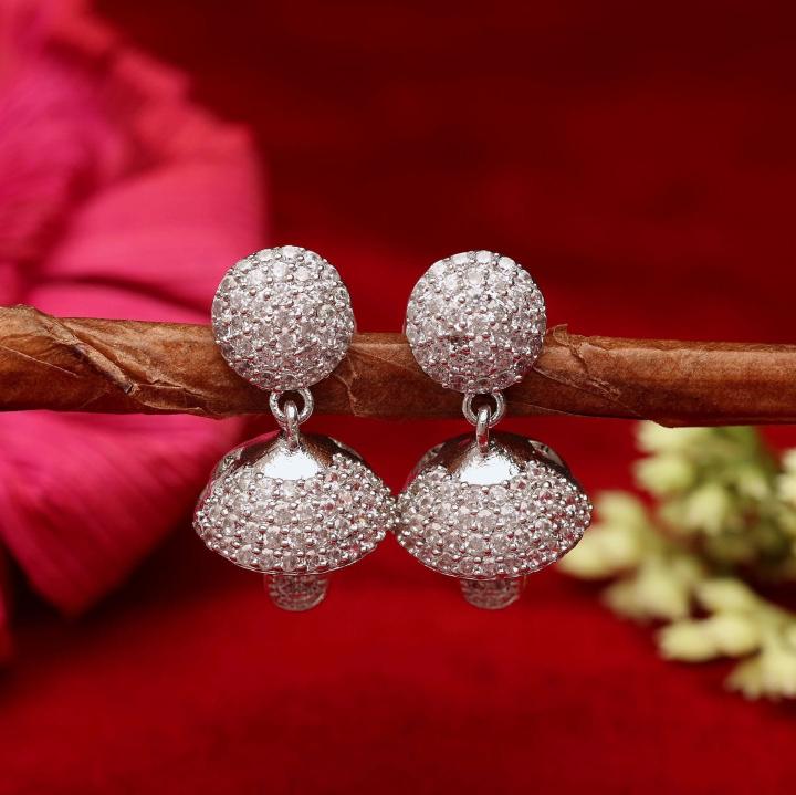 Anti tarnisha ad silver jumkha earrings 1308 Imitation jewellery wholesalers in Ahmedabad