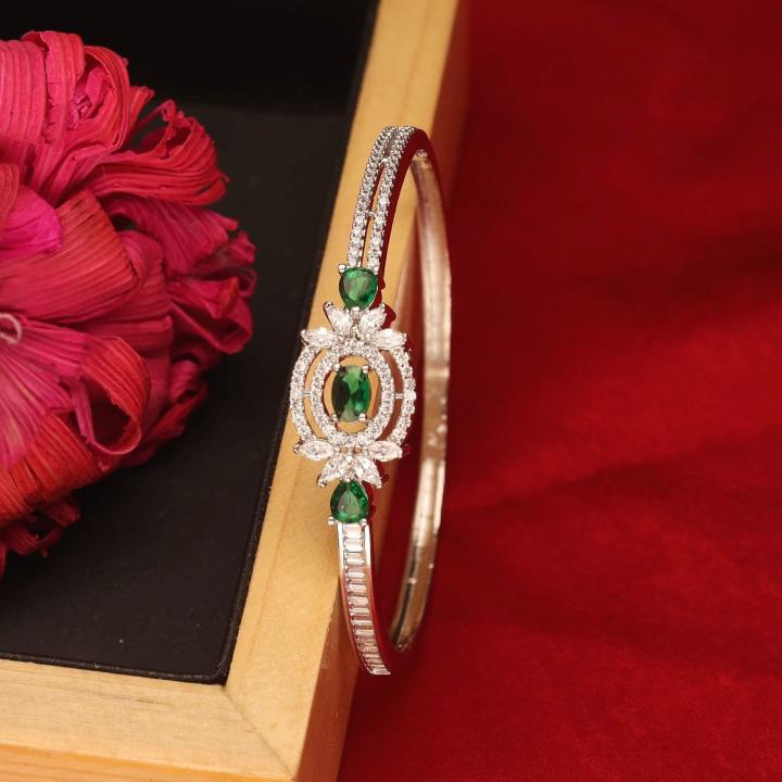 Anti tarnisha silver plated american daimong bracelet 558 Surat artificial jwellery online