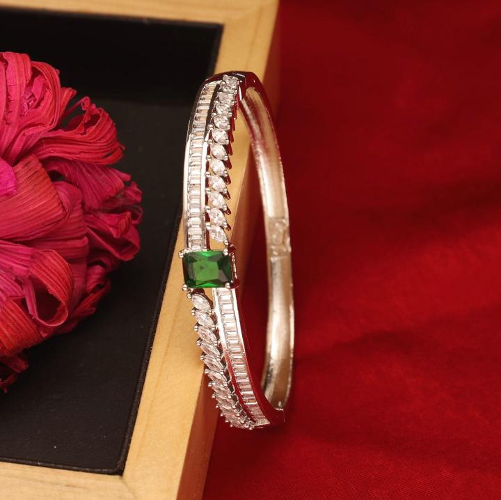 Anti tarnisha silver plated american daimong bracelet 564 Surat artificial jwellery showroom