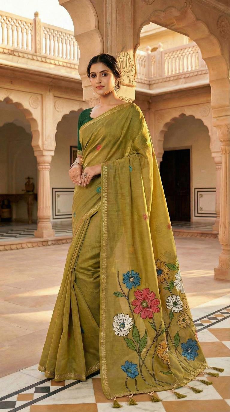 Anupama Arya Flower Cotton  Surat saree manufacturers