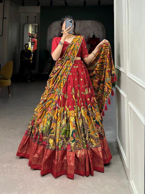 Artriddhs vol 19 silk red Lehegha choli manufacturers in Mumbai