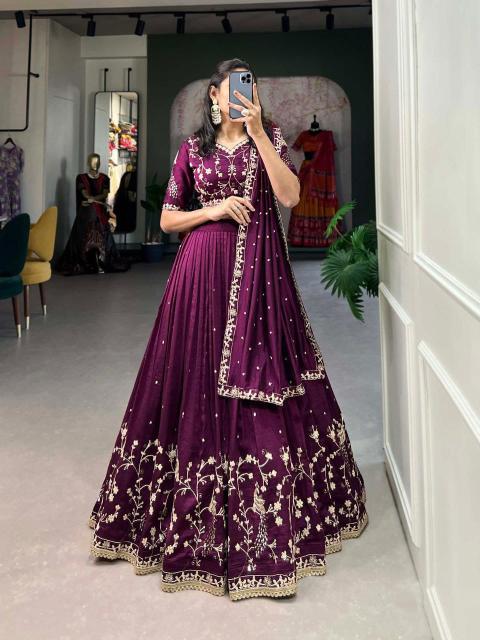 Artriddhs vol 20 Vichitra Silk  purple Indian lehegha choli wholesale 