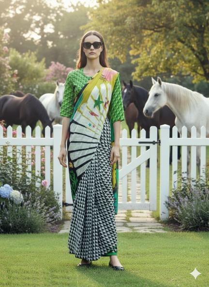 Bhagya laxmi hiso rtw ready to wear saree with stitched blouse online 