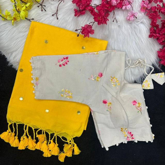 Blousewala khadi cotton designer saree wholesale online