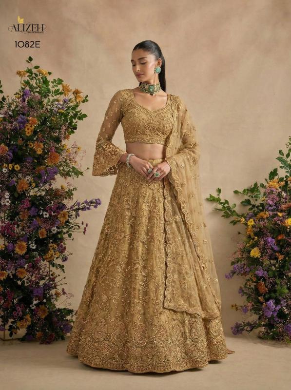 Bridal Wear 1082 BANGLORI SILK Cream Lehenga Choli Sale in Ahmedabad