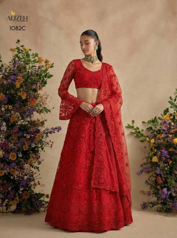Bridal Wear 1082 BANGLORI SILK Red Customized Lehenga Choli Shops in Ahmedabad