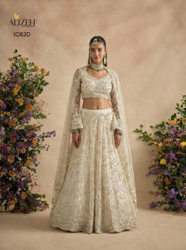 Bridal Wear 1082 BANGLORI SILK White Lehenga Choli Exporters in Ahmedabad