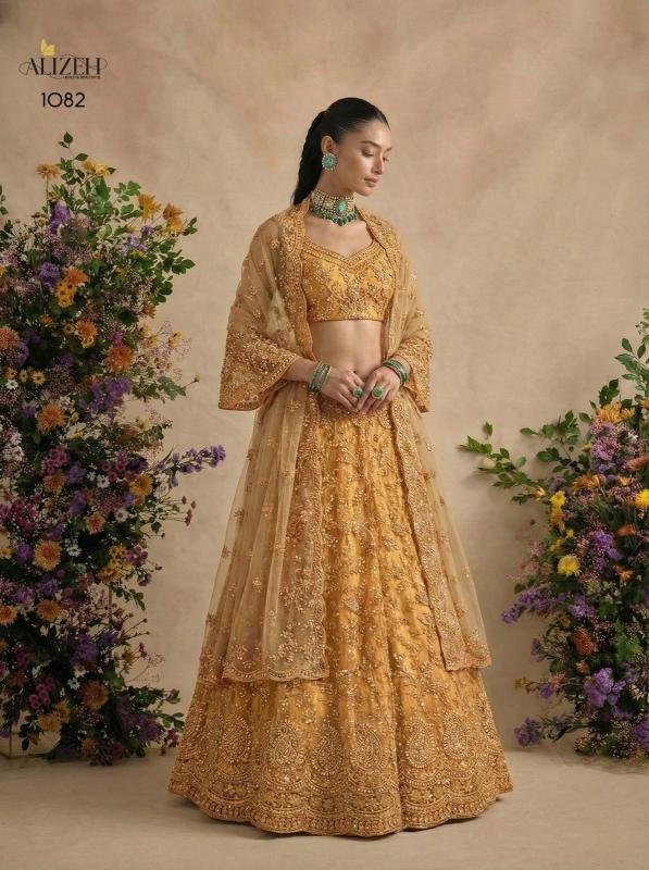Bridal Wear 1082 BANGLORI SILK yellow  Traditional Lehenga Choli Suppliers in Ahmedabad