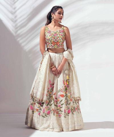 BRIDAL WEAR HEAVY FUAX GEORGETTE MT 1037 Pastel lehenga choli wholesale market in Delhi