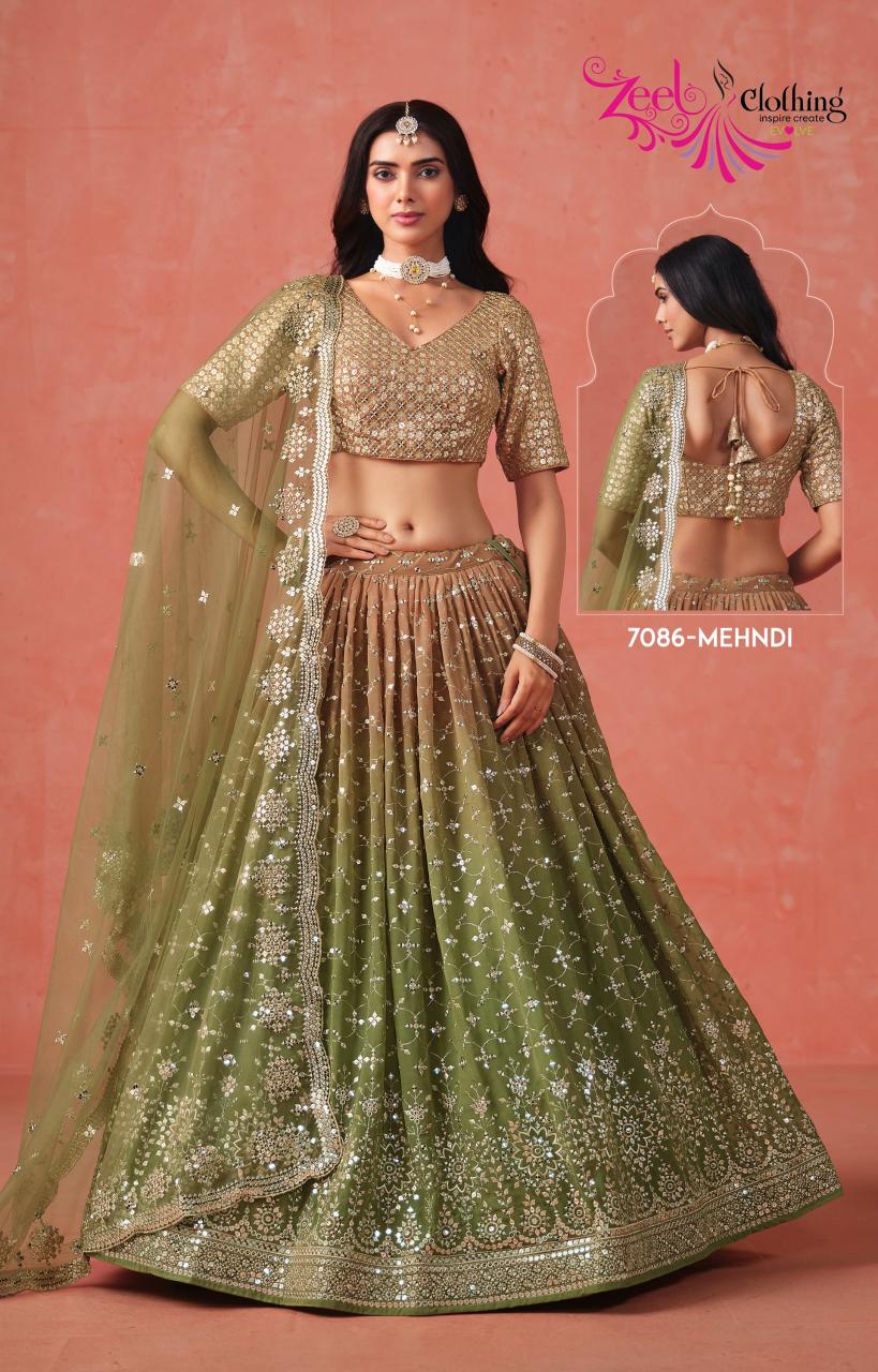 Elegance Georgette Mehndi Wholesale designer Lehengha choli in Delhi