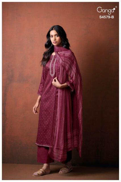 Ganga eillie 4579 cotton dress materials wholesale in hyderabad 