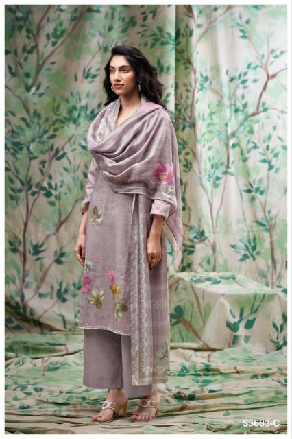 Ganga farnaz 3683 hakoba dress material wholesale 