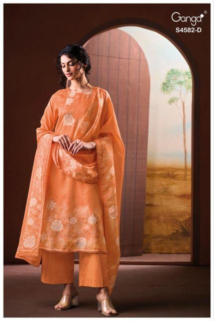 Ganga ieris 4582 dress material manufacturers wholesalers jetpur