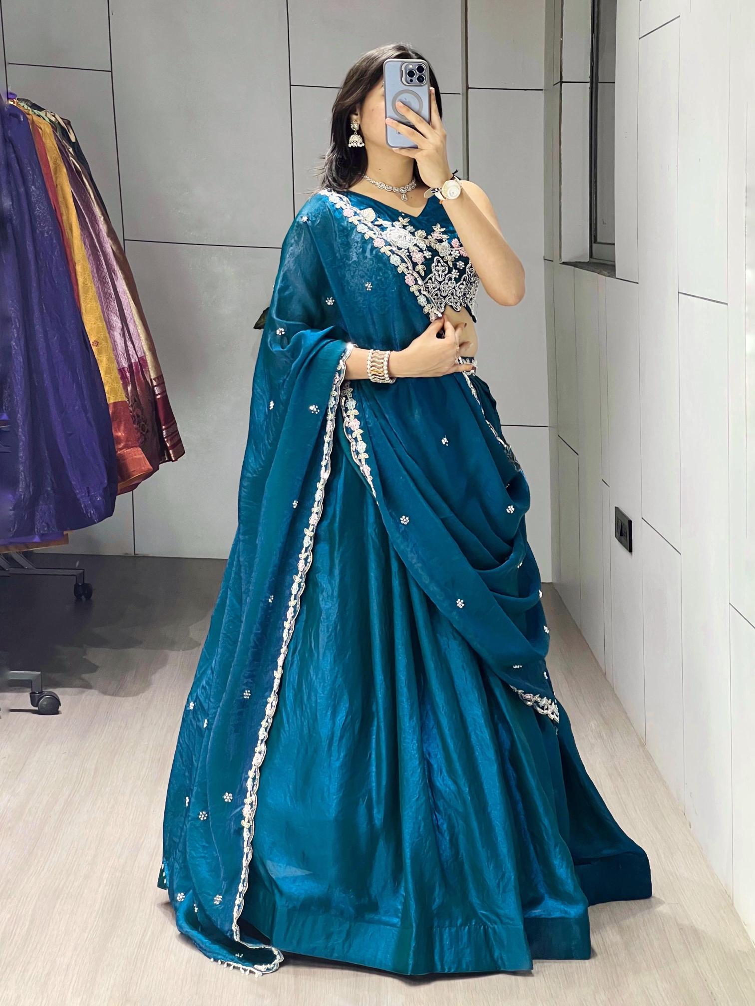 GRTN8 125 TEALBLU Fendy Wholesale lehenga choli suppliers