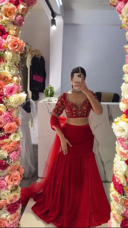 Heavy Boutique Collection QRC 390 Gorgette Customized lehenga choli manufacturers in Delhi