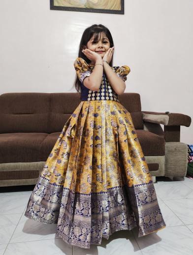 KIDS GOWN kanjivaram silk wholesale market for kidswear in india