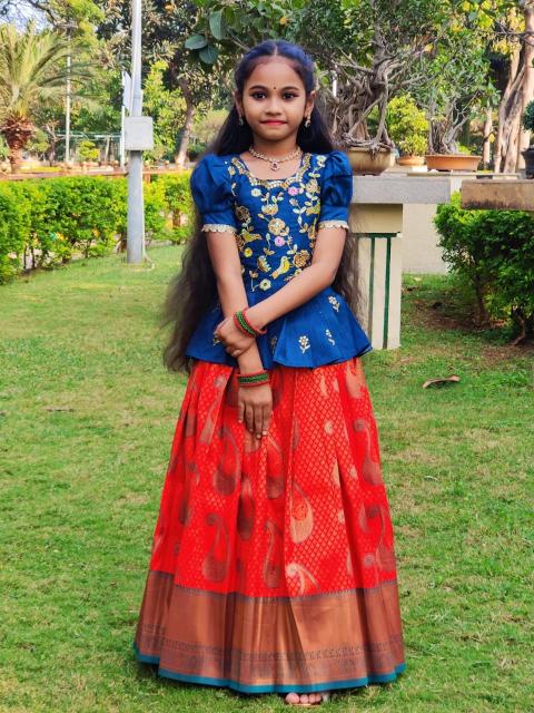 kids lehenga heavy silk Children clothing online