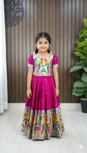 kids paithani gown silk Delhi kids wear wholesale market