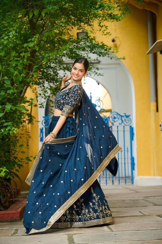 LW-7144 Vichitra Silk Party wear lehenga choli distributors in Hyderabad