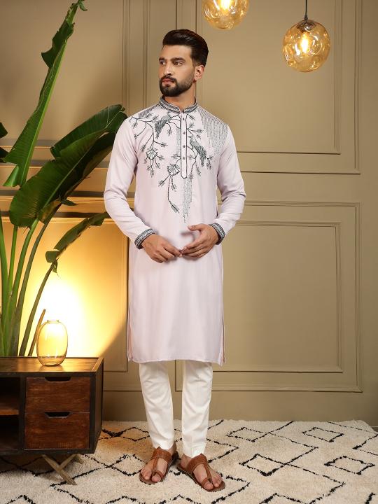 Mens Kurta Pyjama D 123 Viscose Silk Mens clothing suppliers in Surat