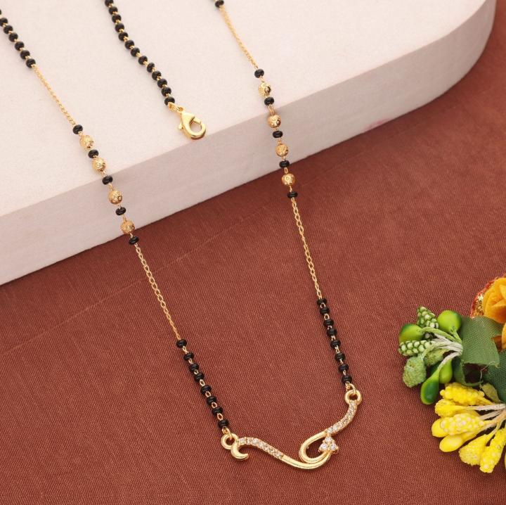 Micro gold polish manglsutra 2051 wholesale artificial indian jewelry