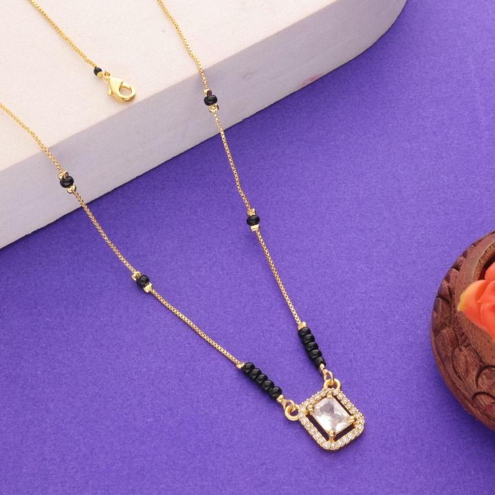 Micro gold polish manglsutra 2067 Surat artificial gold jewellery