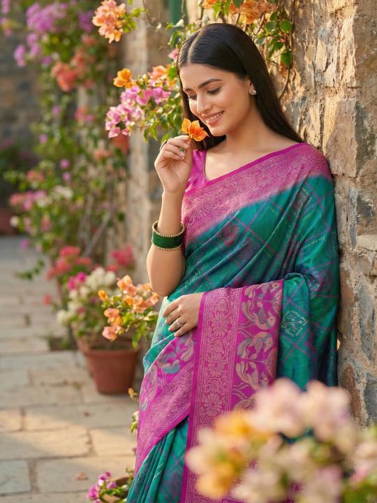 NAVYA SILK VOL 2 by shree shyam fashion fancy designer Pochampalli Soft Silk fabric saree wholesale with Fancy latkan