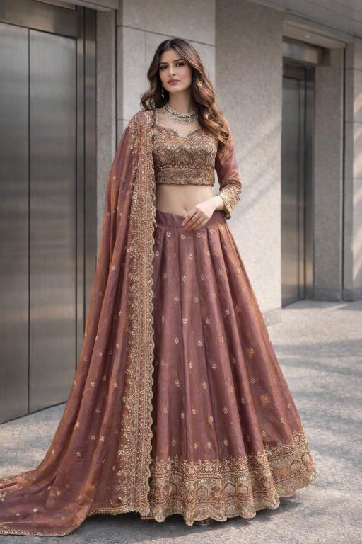 NEW Launching Designer SSC 703 Silk Cream Bridal lehenga choli wholesale