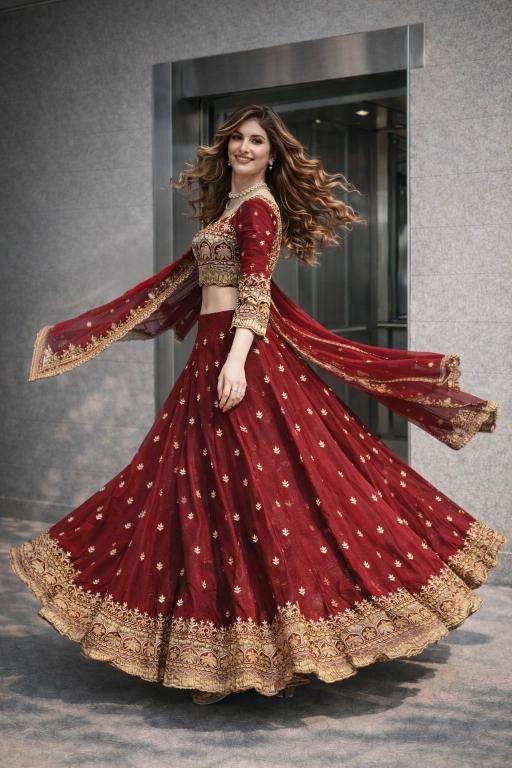 NEW Launching Designer SSC 703 Silk Red Embroidered lehenga choli wholesale
