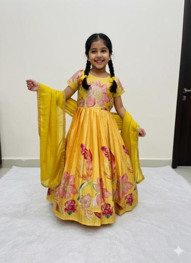 NEW LAUNCING KIDS GOWN chinon Cheap kids clothes wholesale