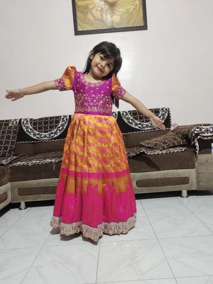 NEW LAUNCING KIDS GOWN kanjivaram silk Kids clothing retailers