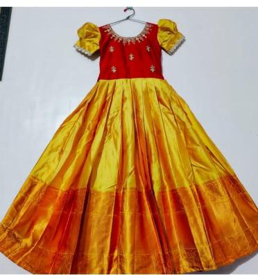 NEW LAUNCING KIDS GOWN kanjivaram silk Surat kids wear suppliers