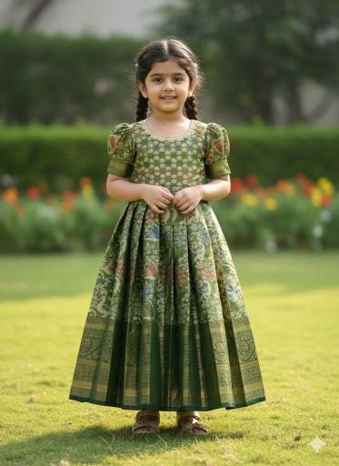 NEW LAUNCING KIDS GOWN kanjivaram silk wholesale market for kidswear in delhi