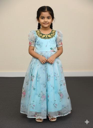 NEW LAUNCING KIDS GOWN organza wholesale market for kidswear in delhi online