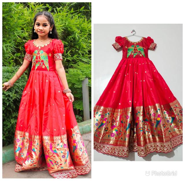 NEW LAUNCING KIDS GOWN silk Affordable kids wear in Delhi