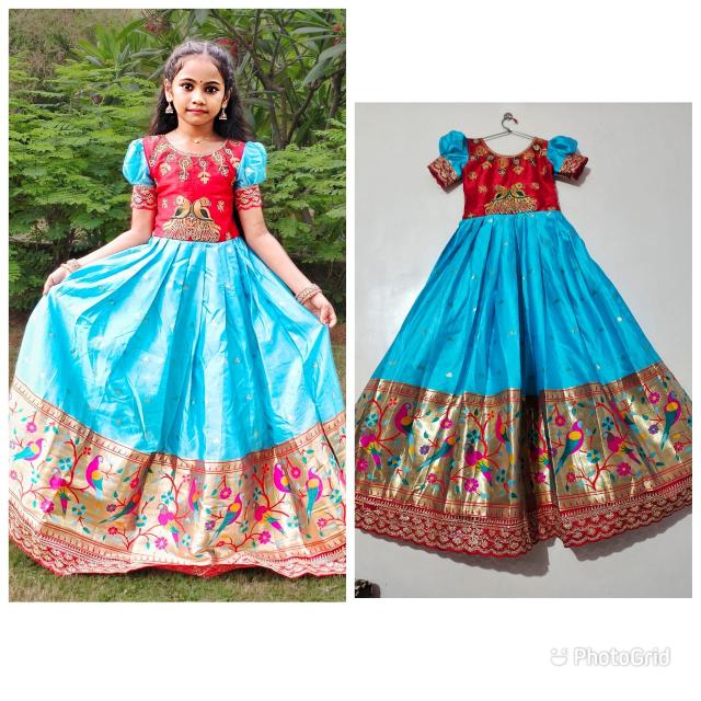 NEW LAUNCING KIDS GOWN silk Designer kids wear
