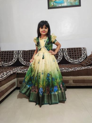 NEW LAUNCING KIDS GOWN silk zari best wholesale market for kidswear in india