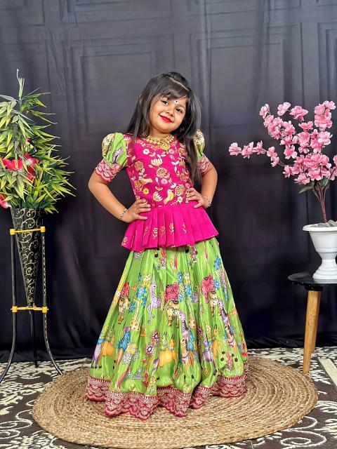 NEW LAUNCING KIDS LEHENGA CHOLI chinon girls kids wear wholesale market in india