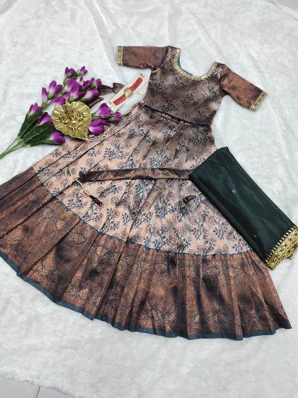 NEW LAUNCING KIDS LEHENGA CHOLi lichi silk Children clothing market in India