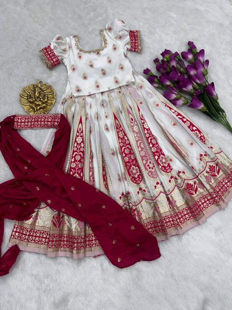NEW LAUNCING KIDS LEHENGA CHOLI nylon silk Children party wear wholesale in Ahmedabad